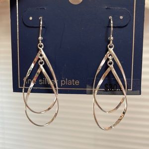 Fine Silver plate dangling earrings